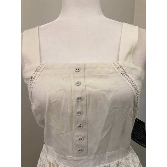 BOSTON PROPER white tiered sleeveless dress - Picture 5 of 6